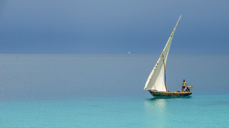 Zanzibar, dhow, traditionell segelb�t